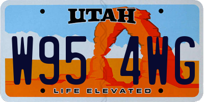 UT license plate W954WG