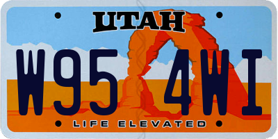 UT license plate W954WI