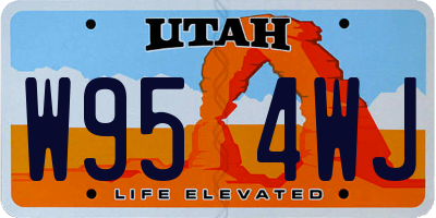 UT license plate W954WJ