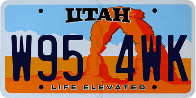 UT license plate W954WK
