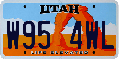UT license plate W954WL