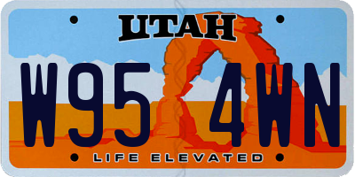 UT license plate W954WN