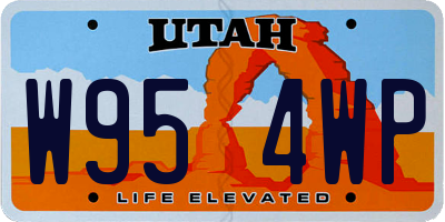 UT license plate W954WP