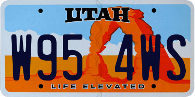 UT license plate W954WS