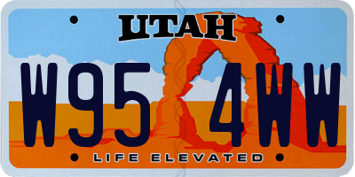 UT license plate W954WW