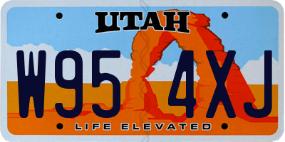 UT license plate W954XJ