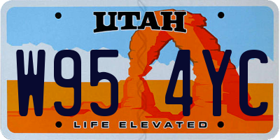 UT license plate W954YC