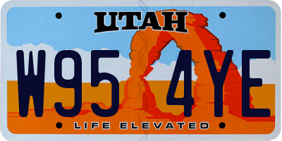 UT license plate W954YE