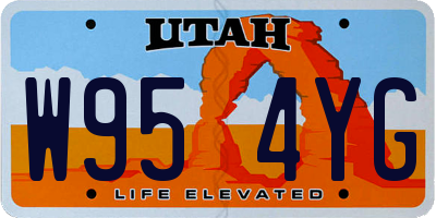 UT license plate W954YG