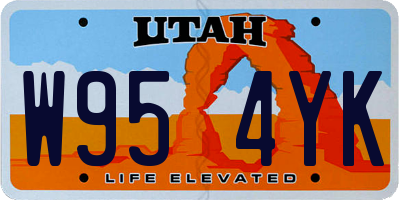 UT license plate W954YK