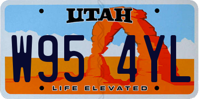 UT license plate W954YL