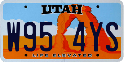 UT license plate W954YS