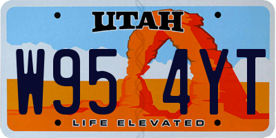 UT license plate W954YT