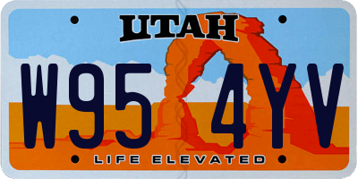 UT license plate W954YV