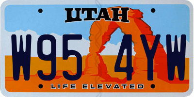 UT license plate W954YW