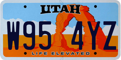UT license plate W954YZ