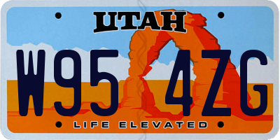 UT license plate W954ZG