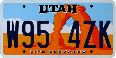 UT license plate W954ZK