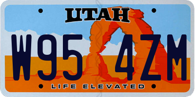 UT license plate W954ZM