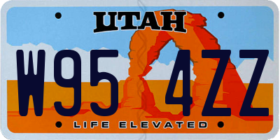 UT license plate W954ZZ