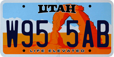 UT license plate W955AB