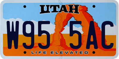 UT license plate W955AC