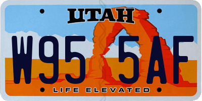 UT license plate W955AF