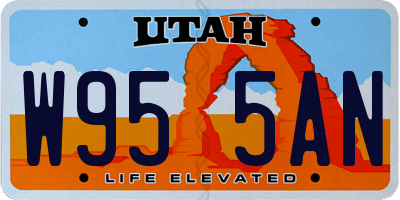 UT license plate W955AN
