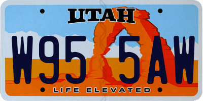 UT license plate W955AW