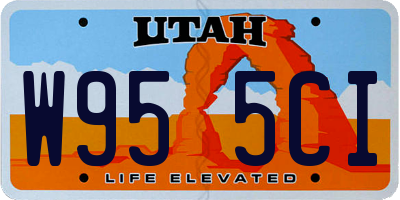 UT license plate W955CI