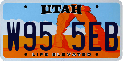UT license plate W955EB