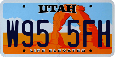 UT license plate W955FH