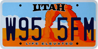 UT license plate W955FM