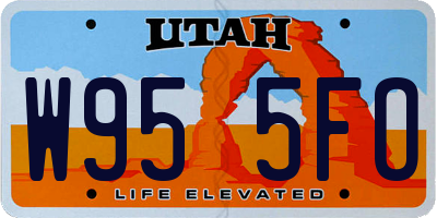 UT license plate W955FO