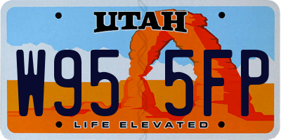 UT license plate W955FP