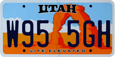 UT license plate W955GH