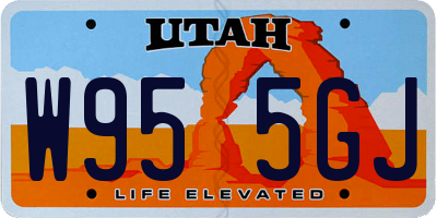 UT license plate W955GJ