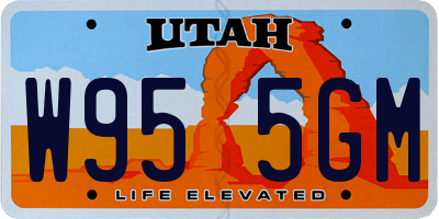 UT license plate W955GM