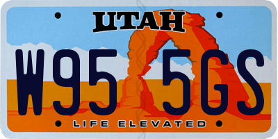 UT license plate W955GS