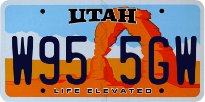 UT license plate W955GW