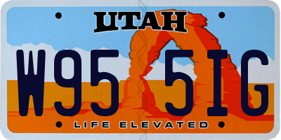 UT license plate W955IG