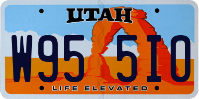 UT license plate W955IO