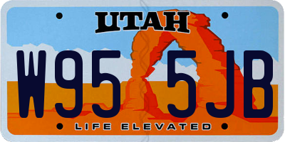 UT license plate W955JB