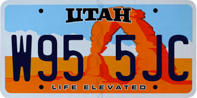 UT license plate W955JC
