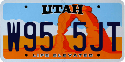 UT license plate W955JT