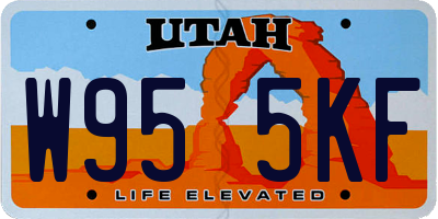 UT license plate W955KF