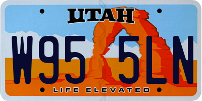 UT license plate W955LN