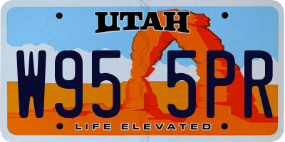 UT license plate W955PR