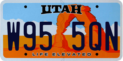 UT license plate W955QN