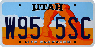 UT license plate W955SC